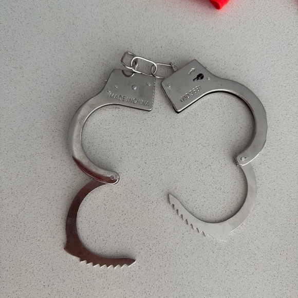 Sexy Female Prisoner Costume fits size XS-M w/ Metal Handcuffs - Picture 9 of 11